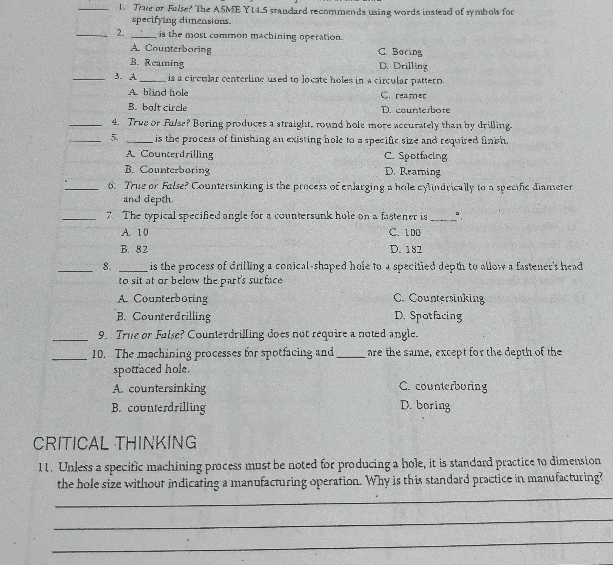 True or Fulse? The ASME Y 4 . 5 srandard