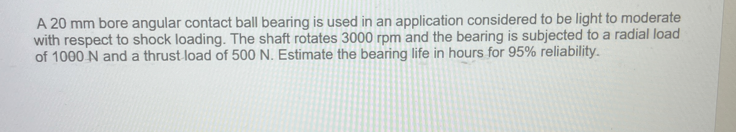 A 2 0 mm bore angular contact ball bearing is