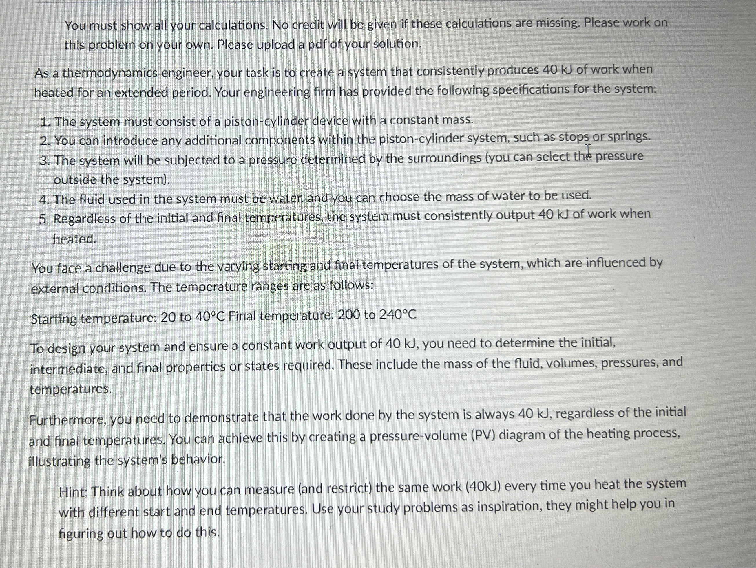 You must show all your calculations. No credit