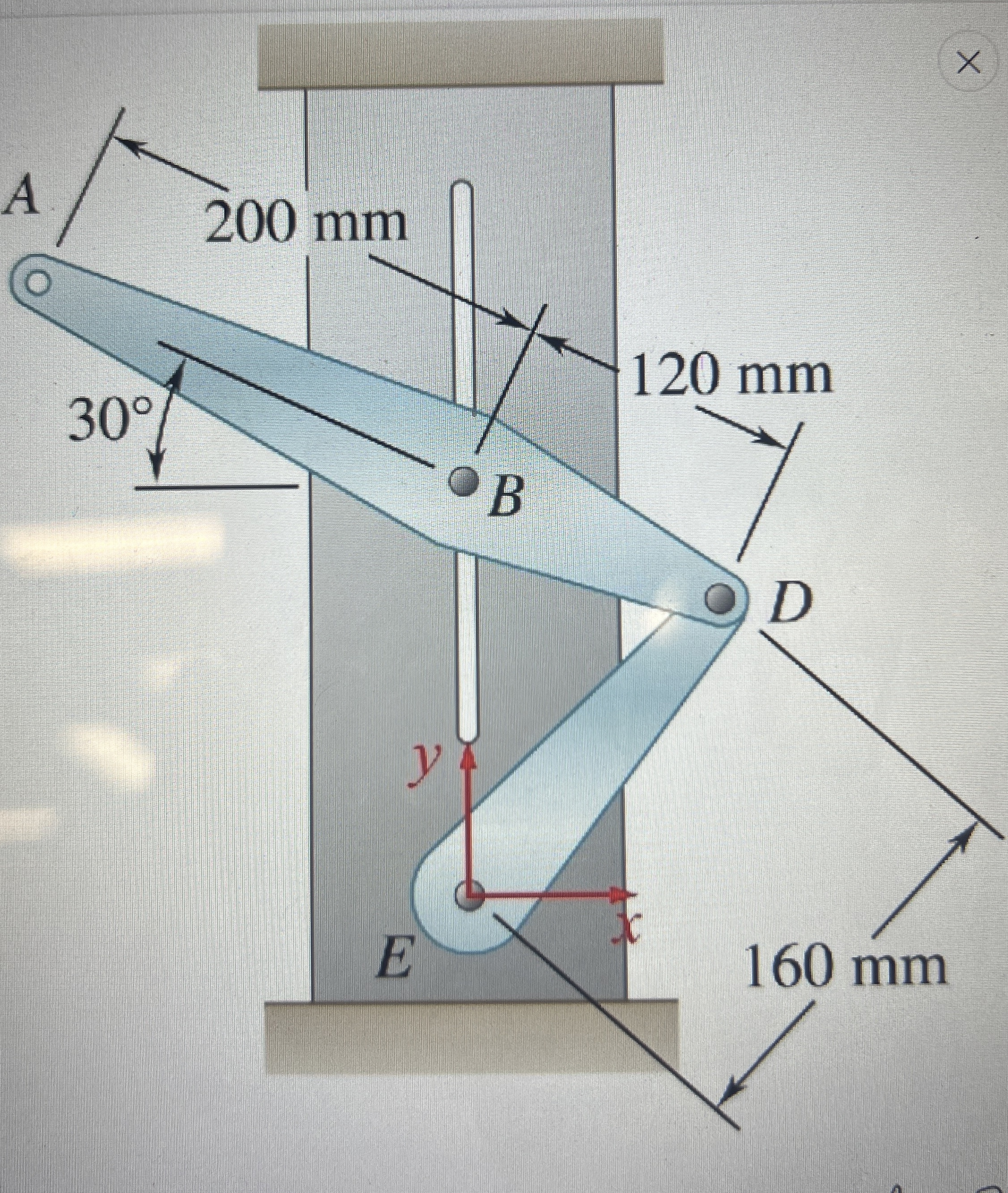 The pin at B is attached to member ABD and can