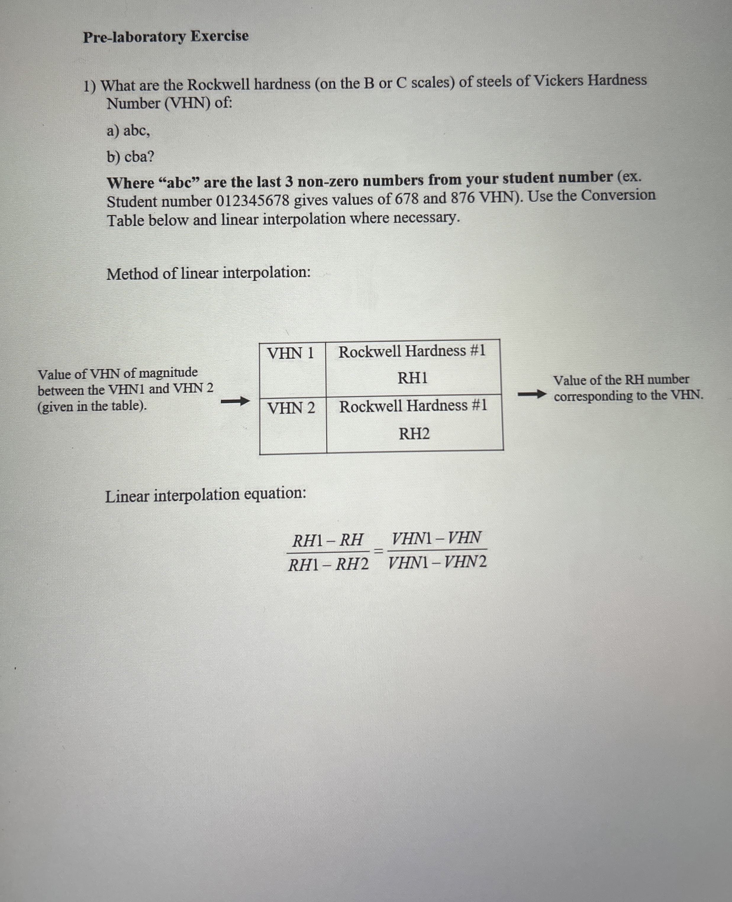 Pre - laboratory Exercise What are the Rockwell
