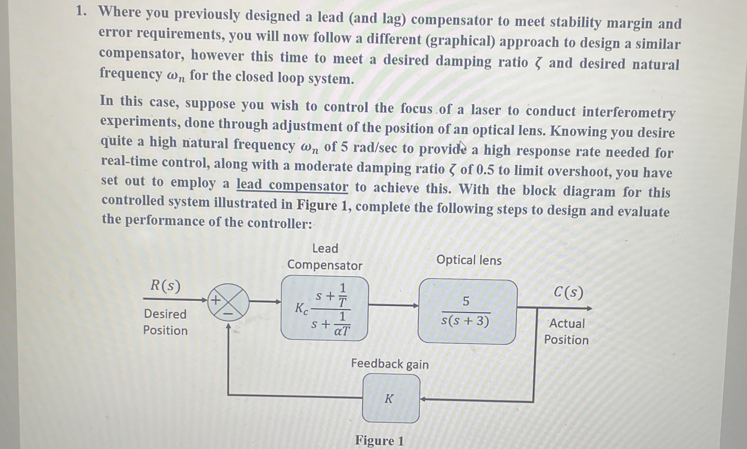 Where you previously designed a lead ( and lag )