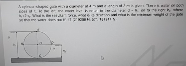 A cylinder - shaped gate with a diameter of 4 m