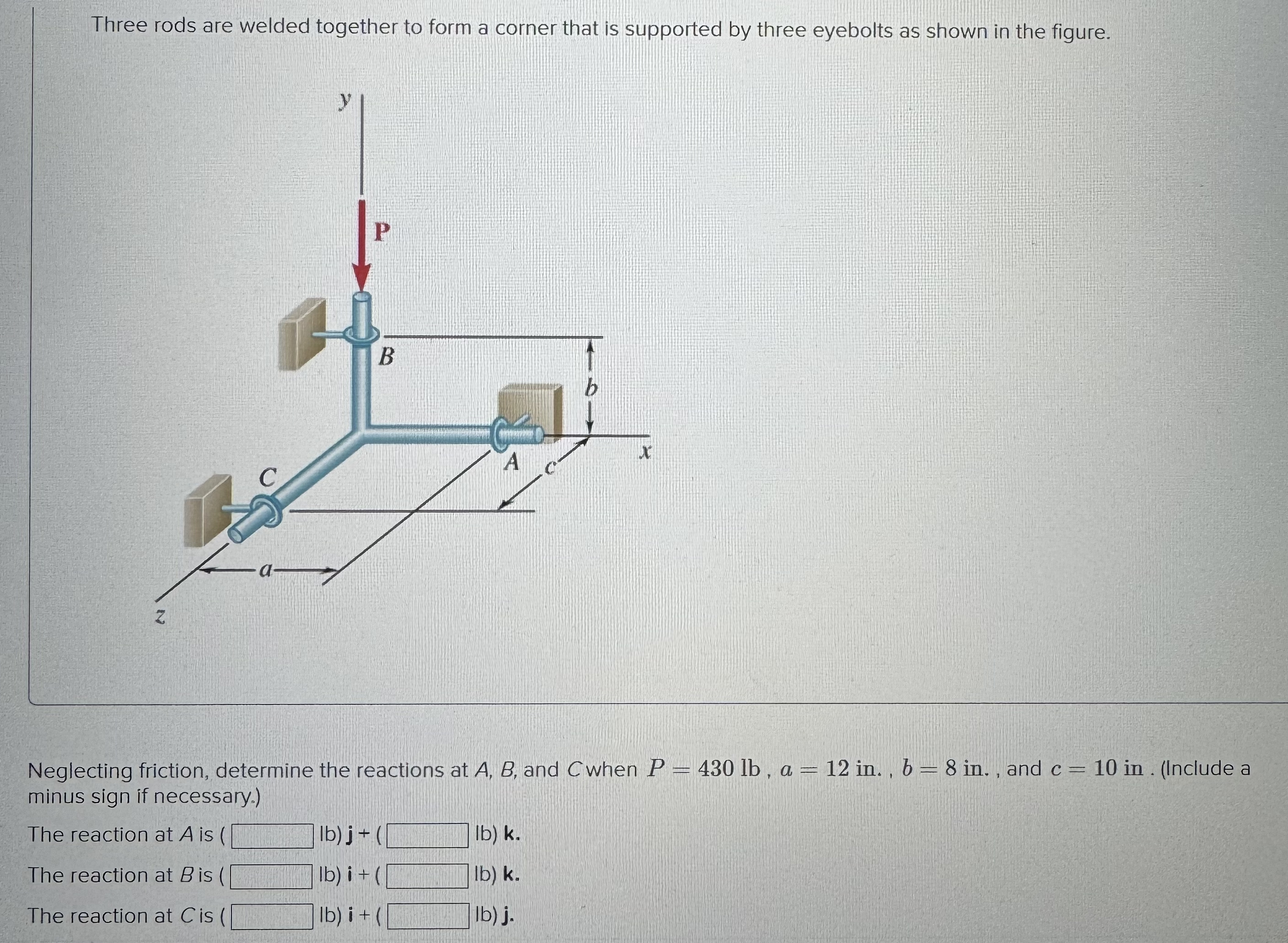 Three rods are welded together to form a corner