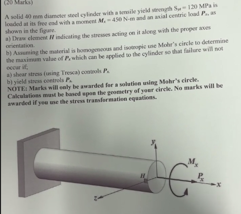 ( 2 0 Marks ) A solid 4 0 mm diameter steel