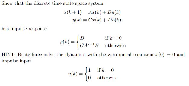 Show that the discrete - time state - space