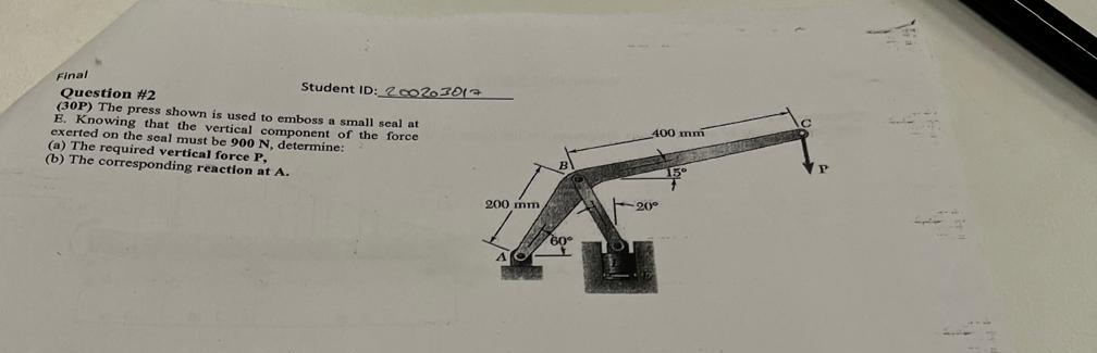 ( 3 0 P ) The press shown is used to emboss a