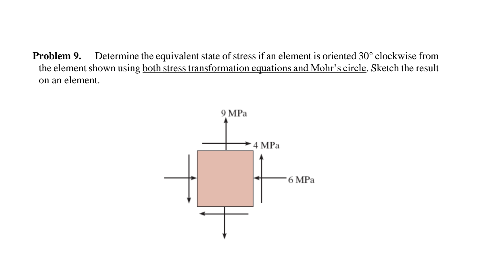 Problem 9 . Determine the equivalent state of