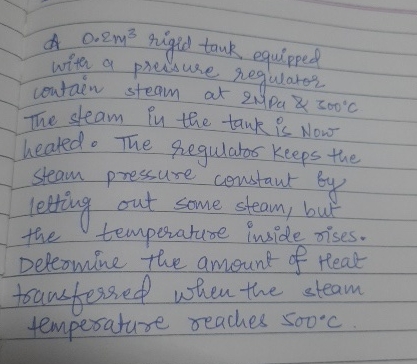 A 0 . 2 m 3 rigid tank equipped wita a pressure