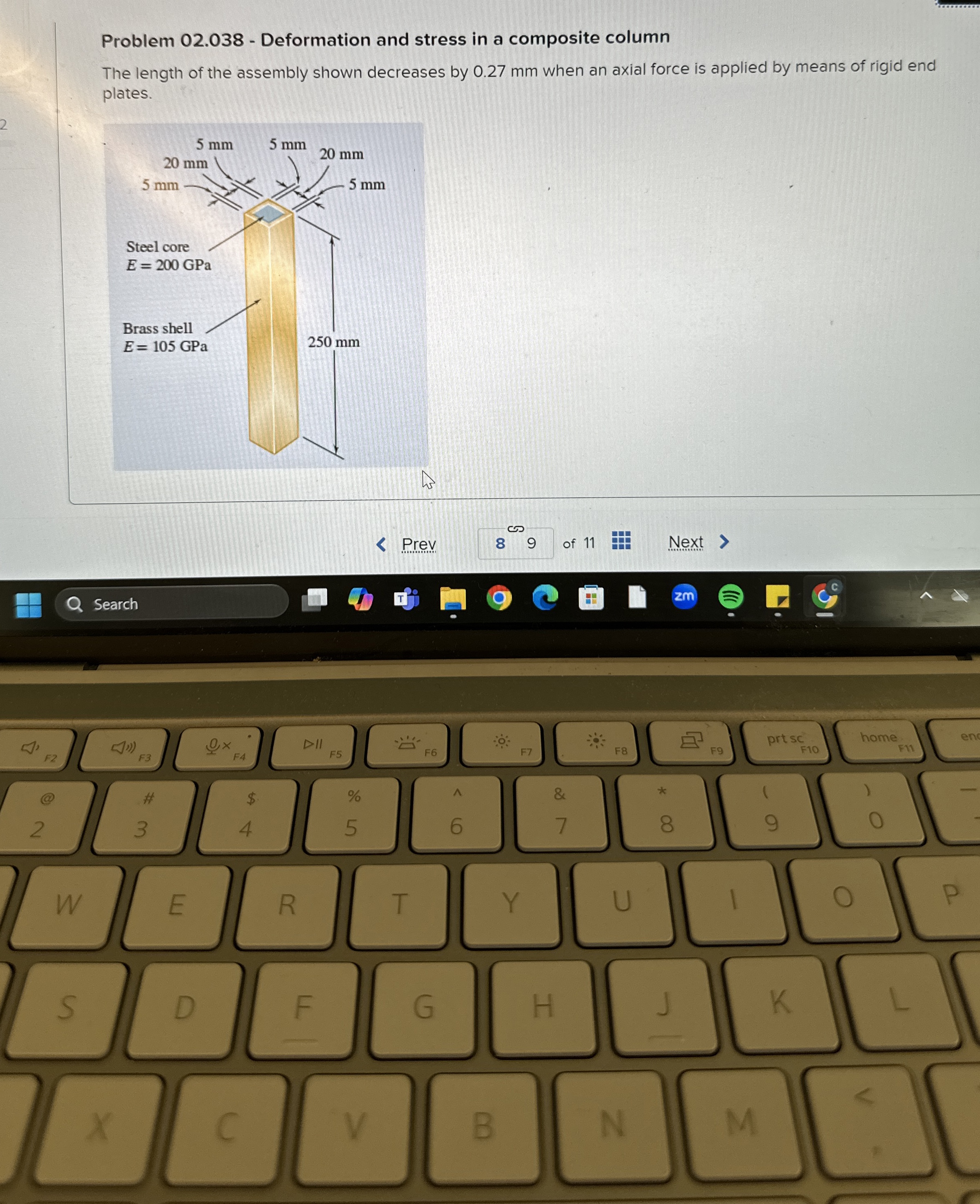 Problem 0 2 . 0 3 8 - Deformation and stress in a