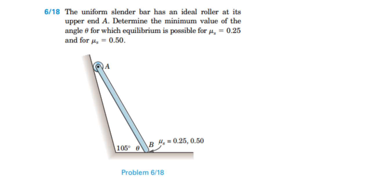 6 / 1 8 The uniform slender bar has an ideal
