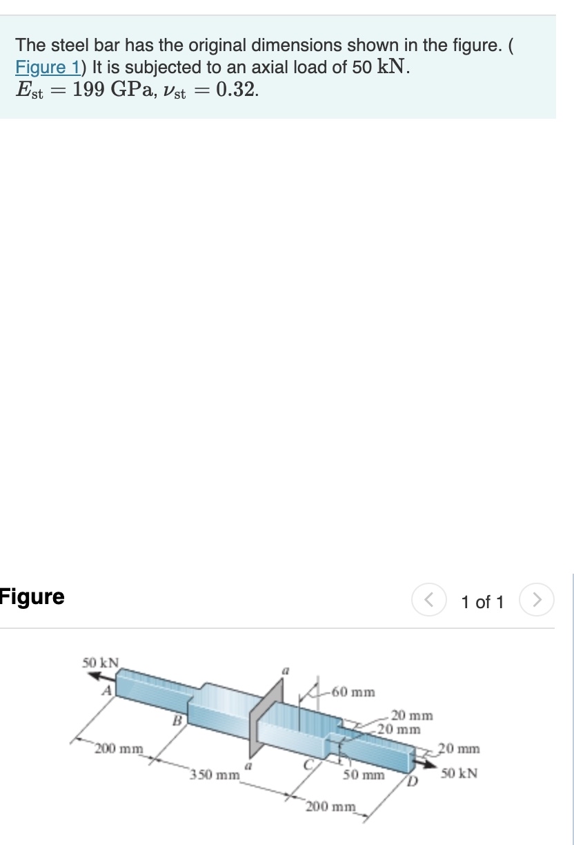 The steel bar has the original dimensions shown