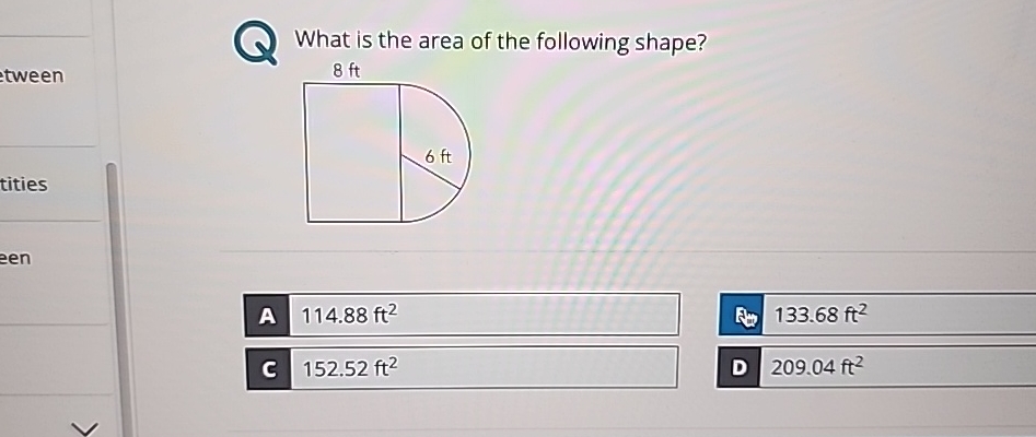 What is the area of the following shape? tween 8