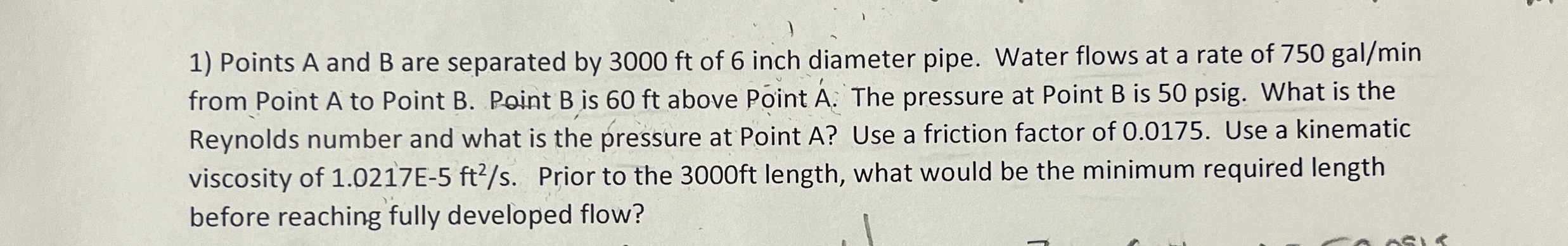 Points A and B are separated by 3 0 0 0 ft of 6