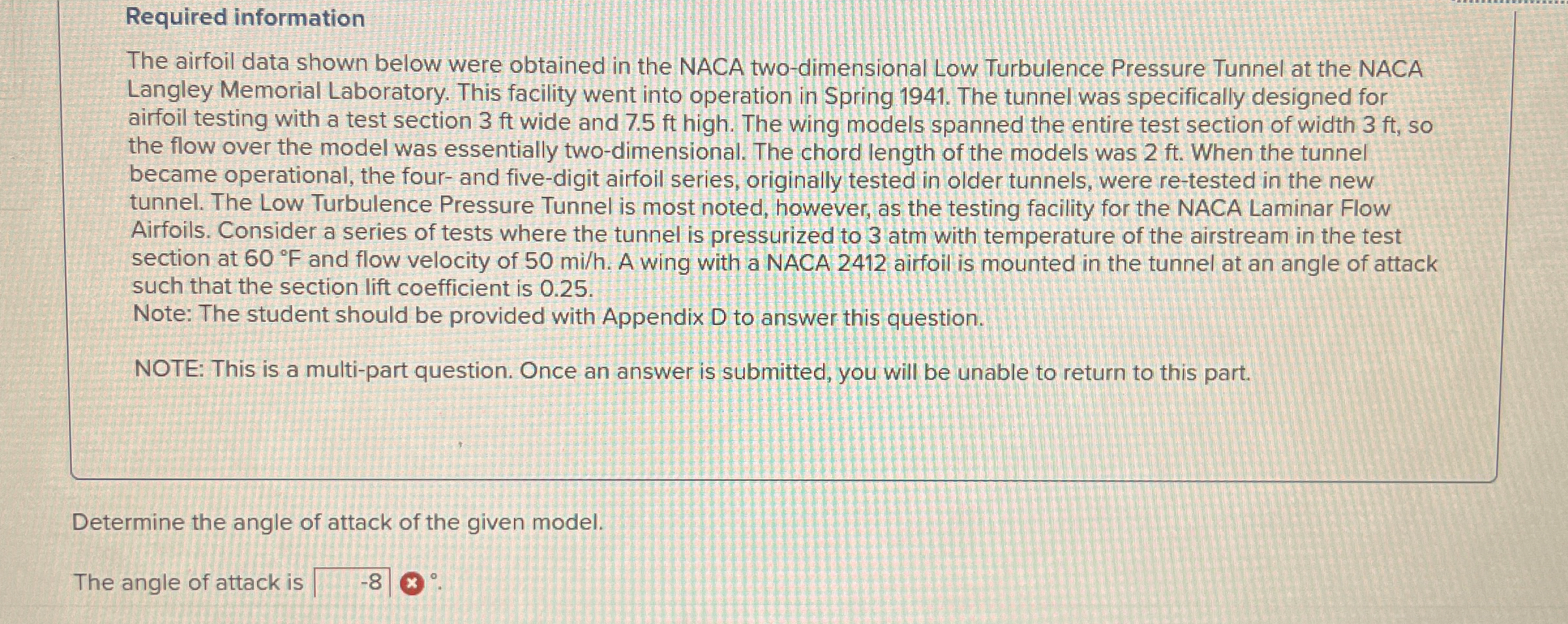 Required information The airfoil data shown below