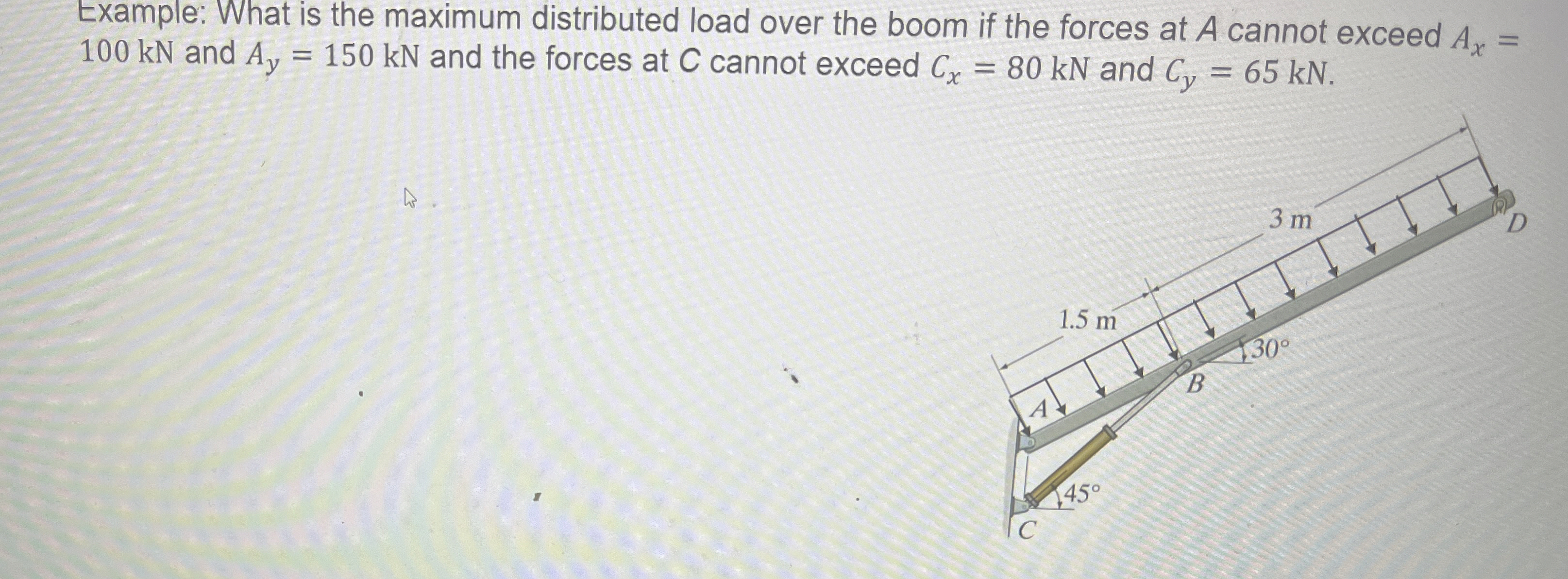 Example: What is the maximum distributed load