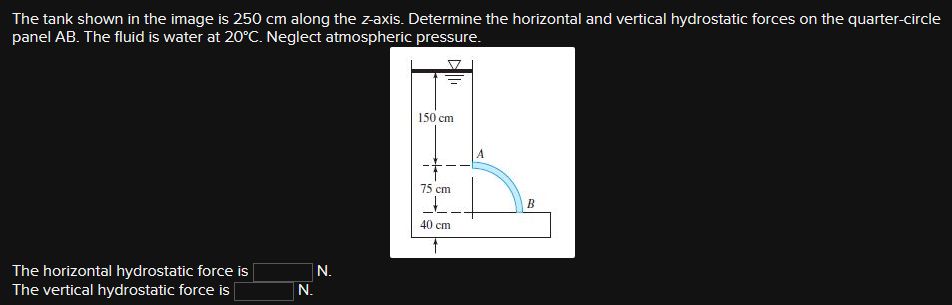 The tank shown in the image is 2 5 0 cm along the