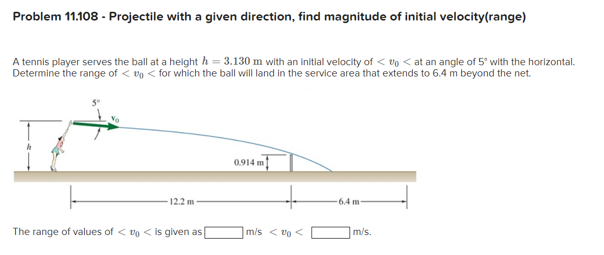 Problem 1 1 . 1 0 8 - Projectile with a given