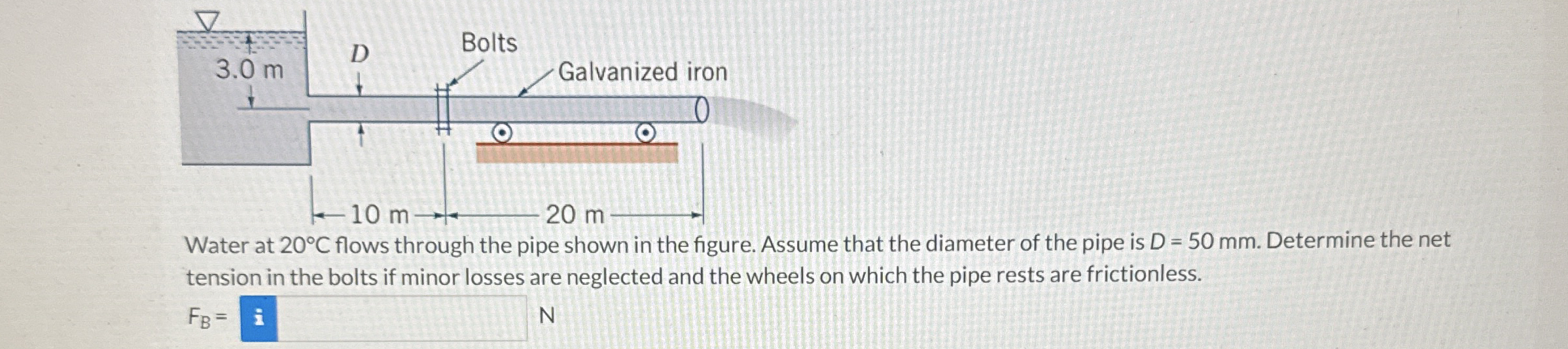 Water at 2 0 C flows through the pipe shown in