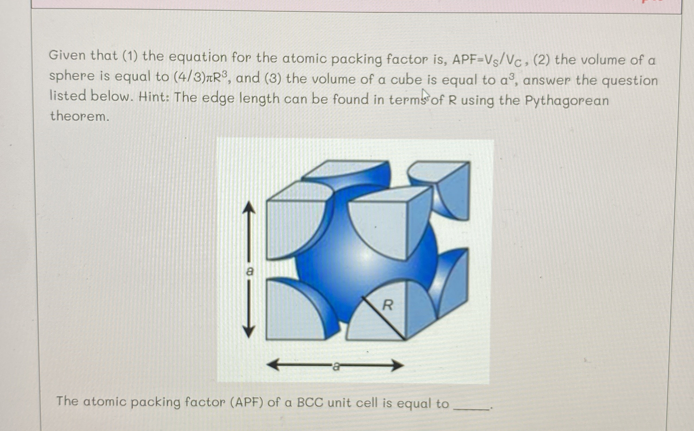 Given that ( 1 ) the equation for the atomic