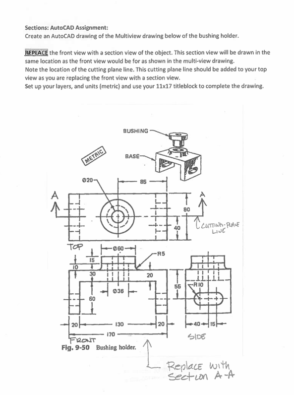 Sections: AutoCAD Assignment: Create an AutoCAD