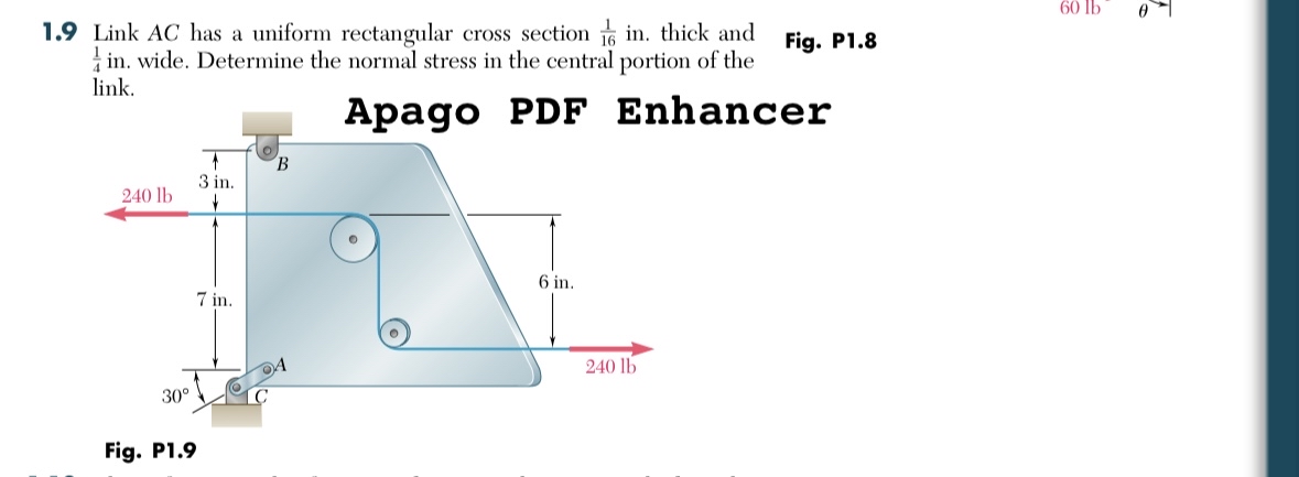 1 . 9 Link A C has a uniform rectangular cross