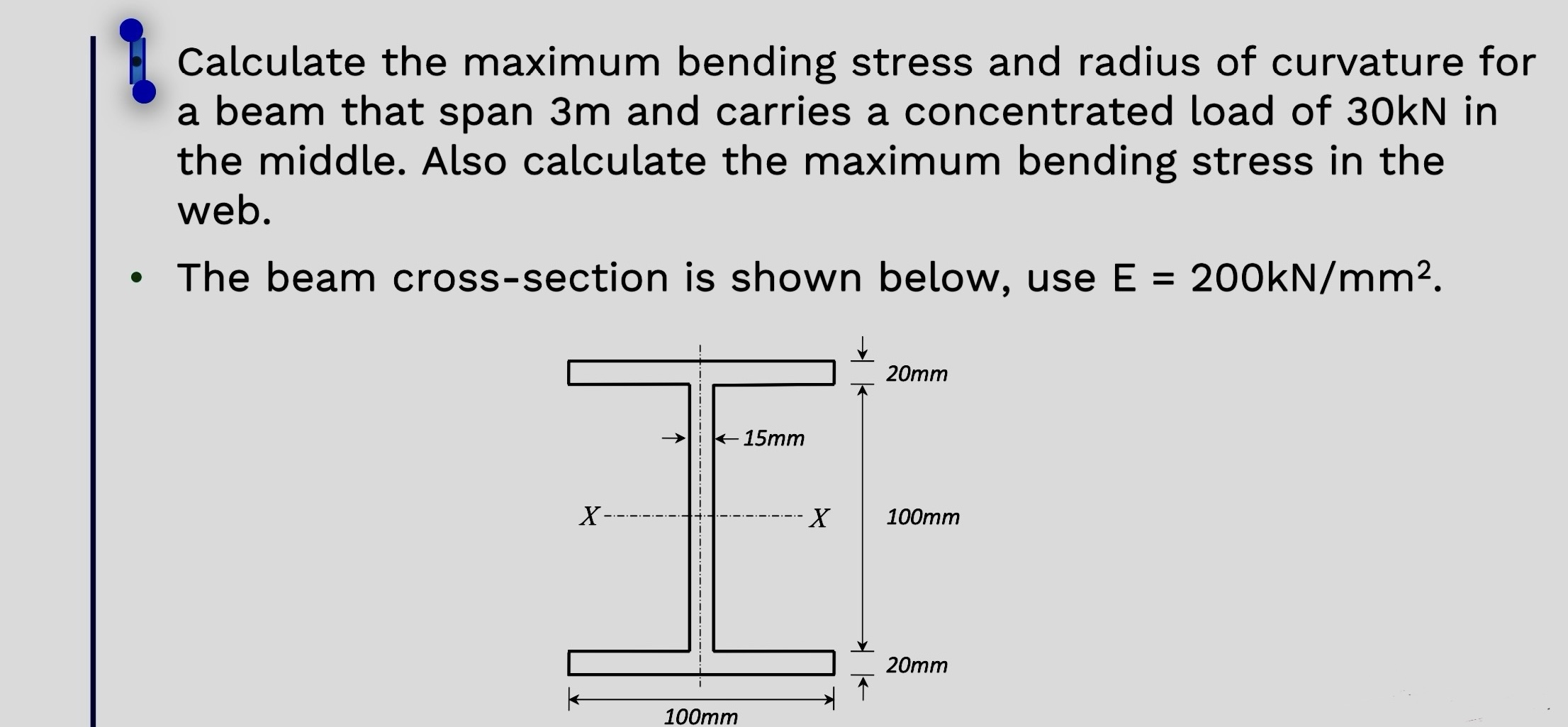 Calculate the maximum bending stress and radius