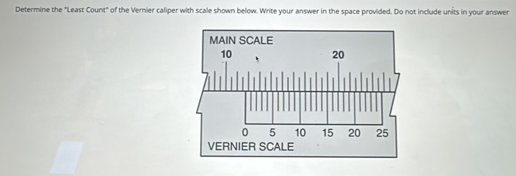 Determine the "Least Count" of the Vernier