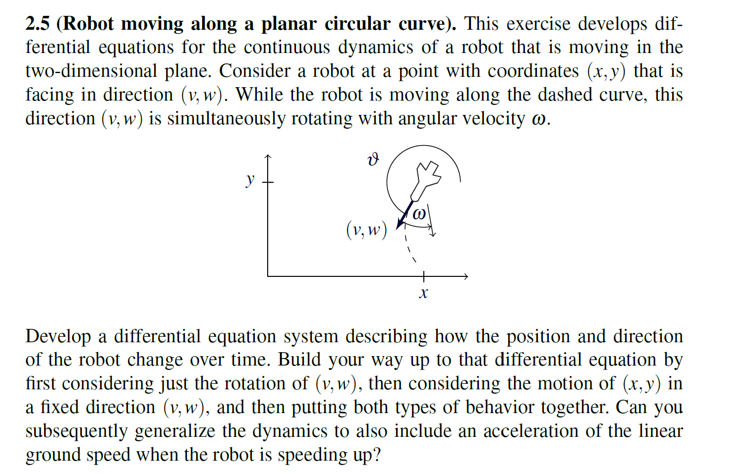 2 . 5 ( Robot moving along a planar circular