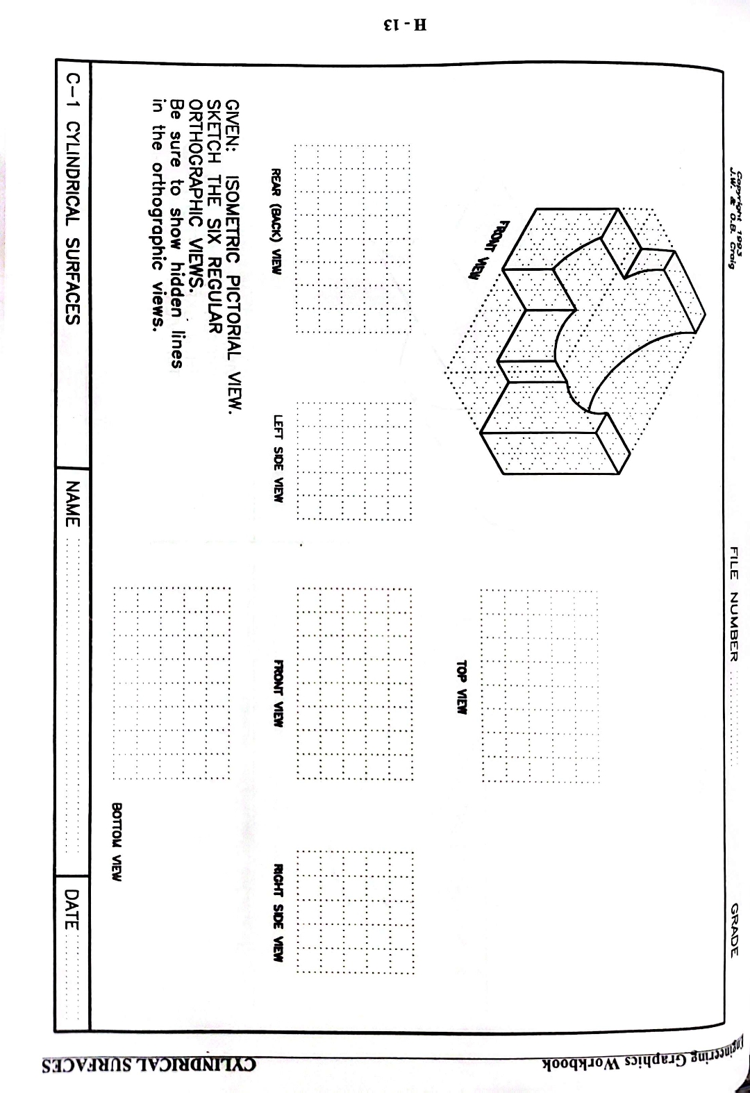 REAR ( BACK ) VEW GIVEN: ISOMETRIC PICTORIAL