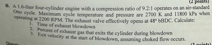 B . A 1 . 6 - liter four - cylinder engine with a