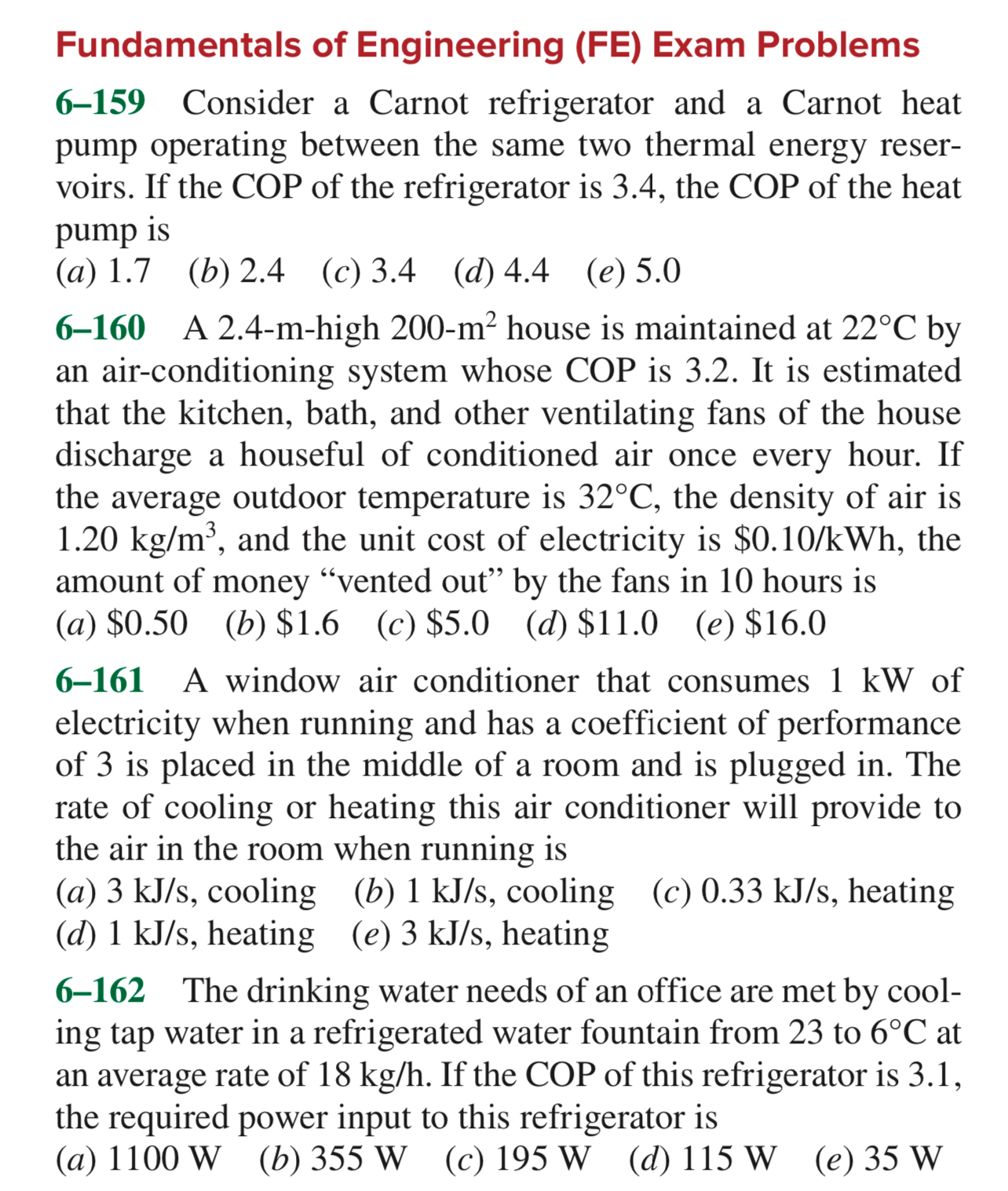 Fundamentals of Engineering ( FE ) Exam Problems