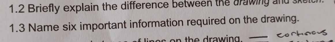 1 . 3 Name six important information required on
