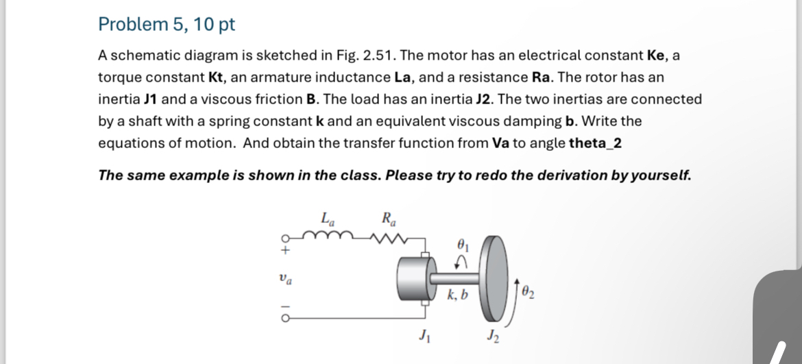 Problem 5 , 1 0 pt A schematic diagram is