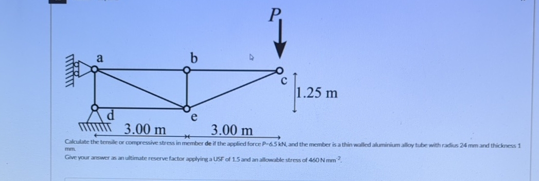 Calculate the tensile or compressive stress in