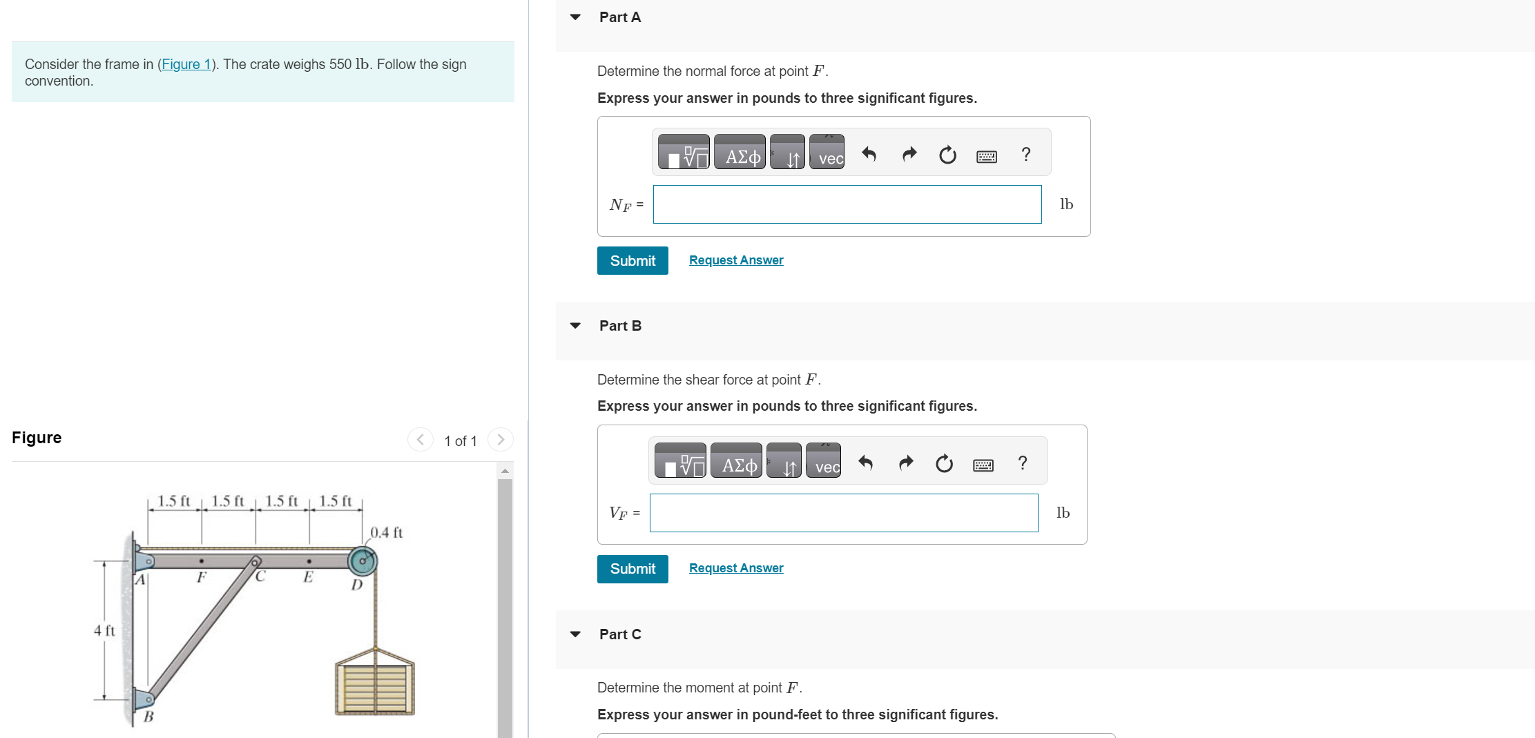Part A Consider the frame in ( Figure 1 ) . The