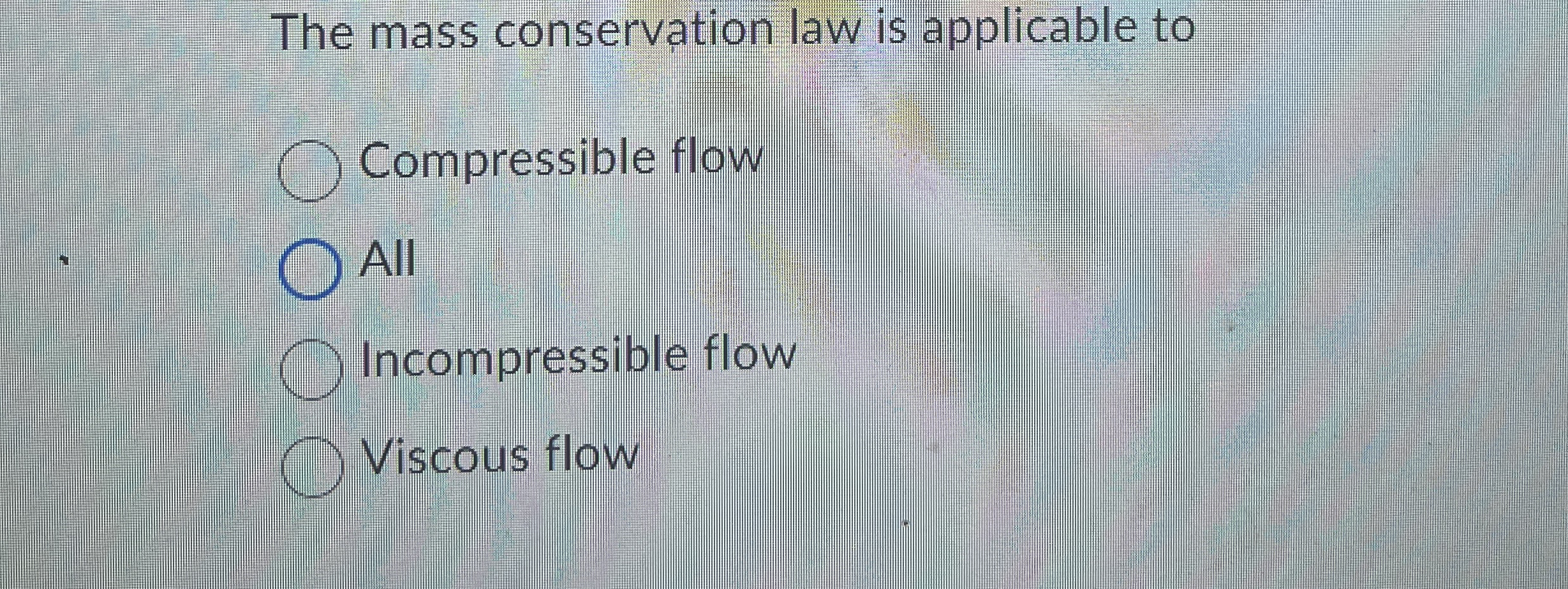 The mass conservation law is applicable to