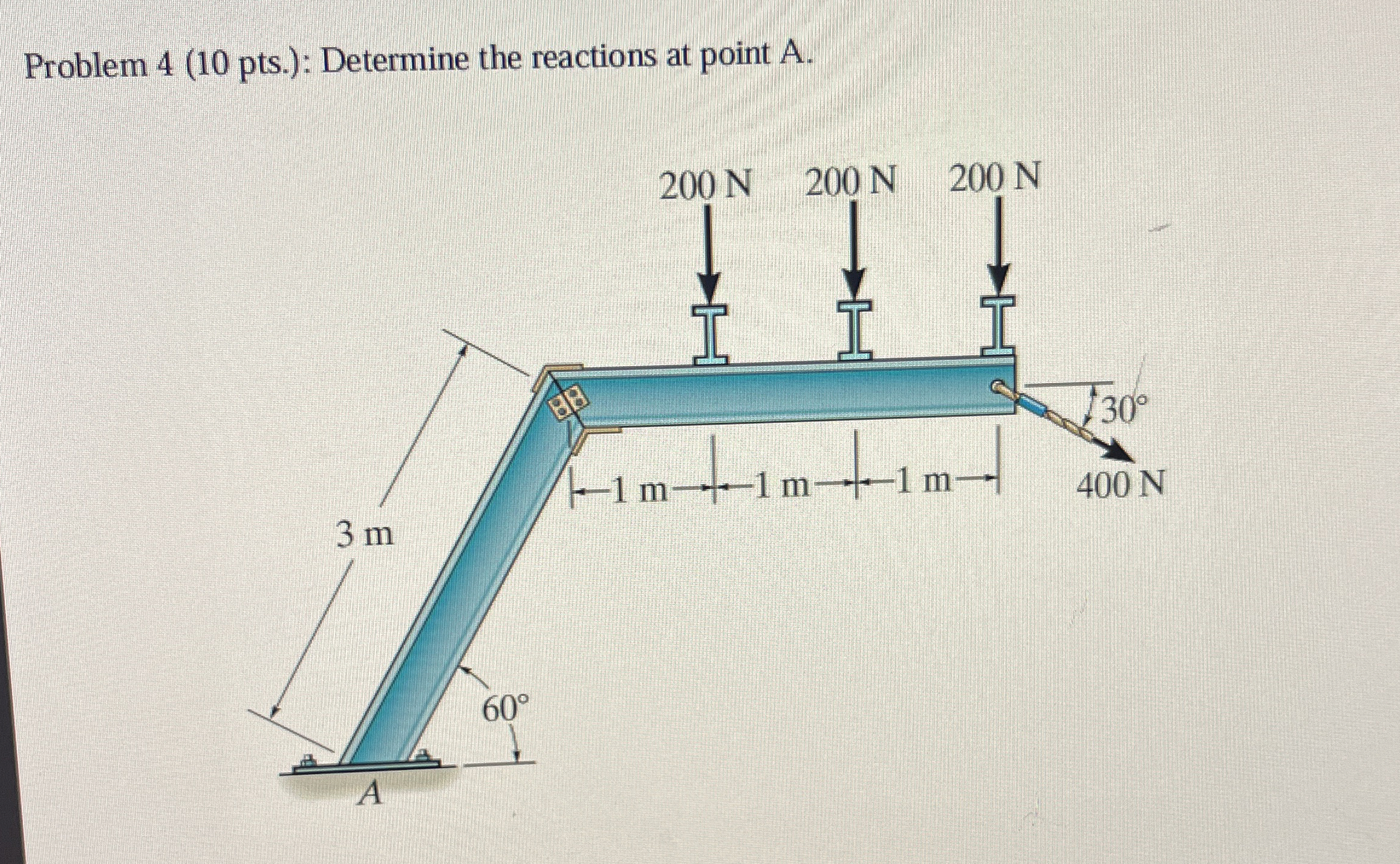 Problem 4 ( 1 0 pts . ) : Determine the reactions