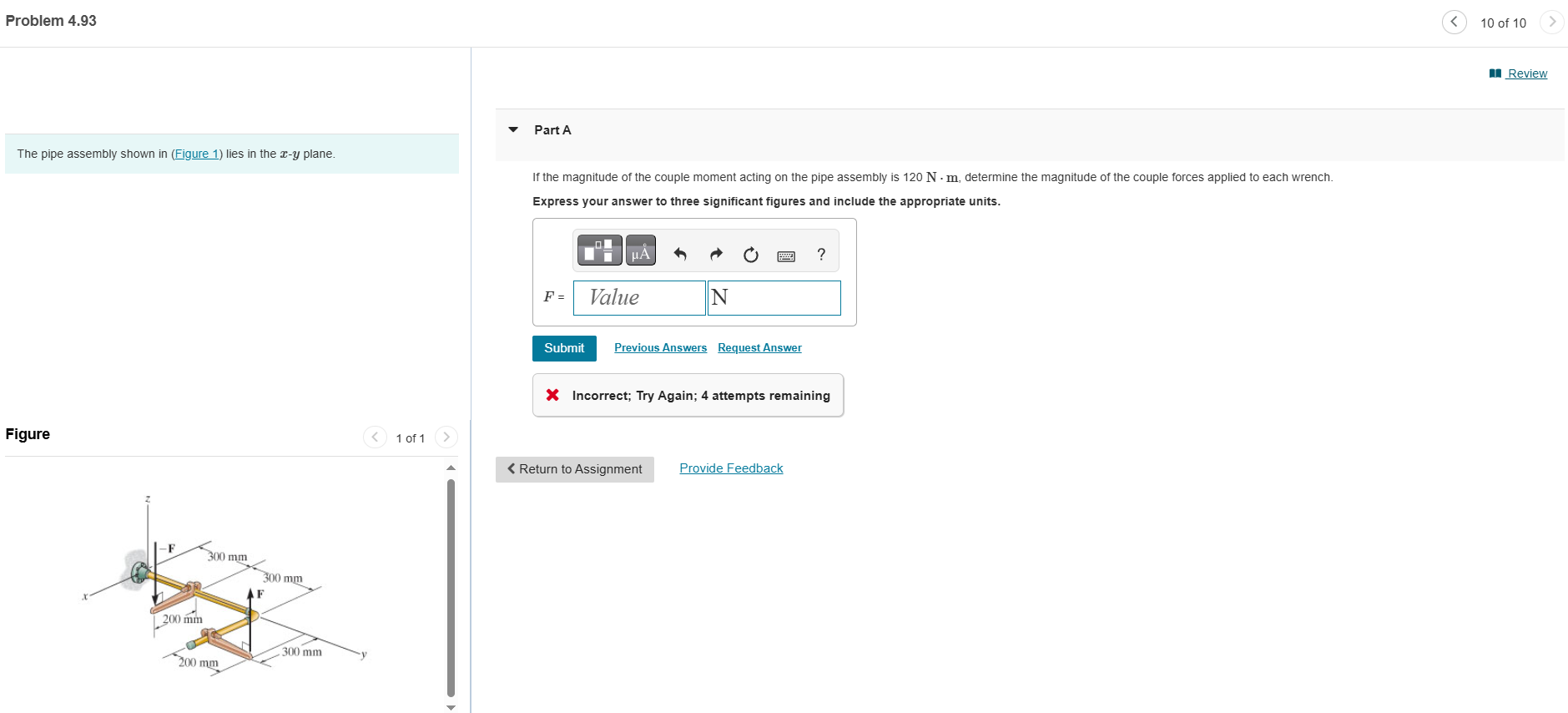 The pipe assembly shown in ( Figure 1 ) lies in