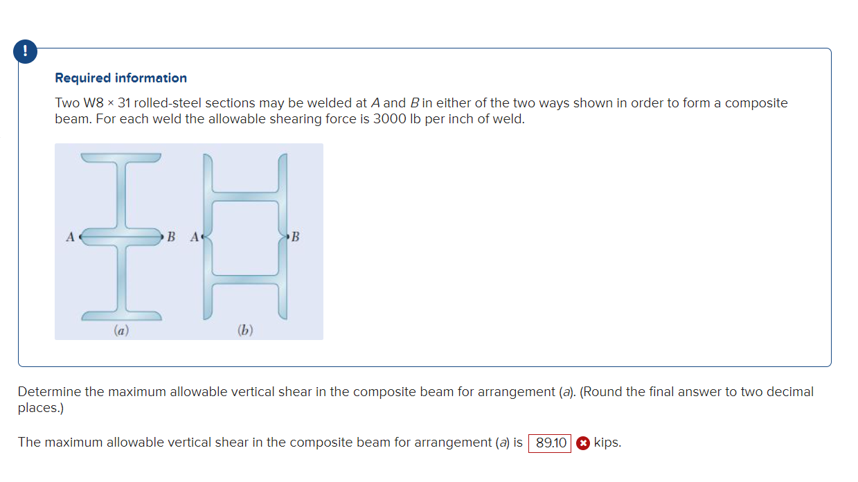 Two W 8 xx 3 1 rolled - steel sections may be