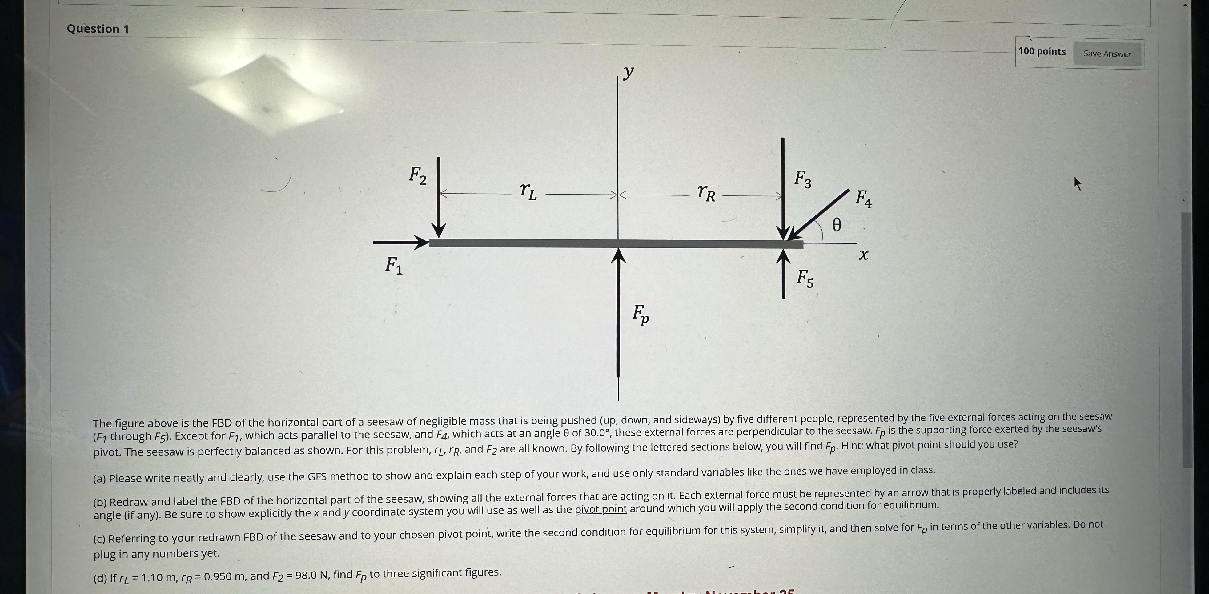 The figure above is the FBD of the horizontal