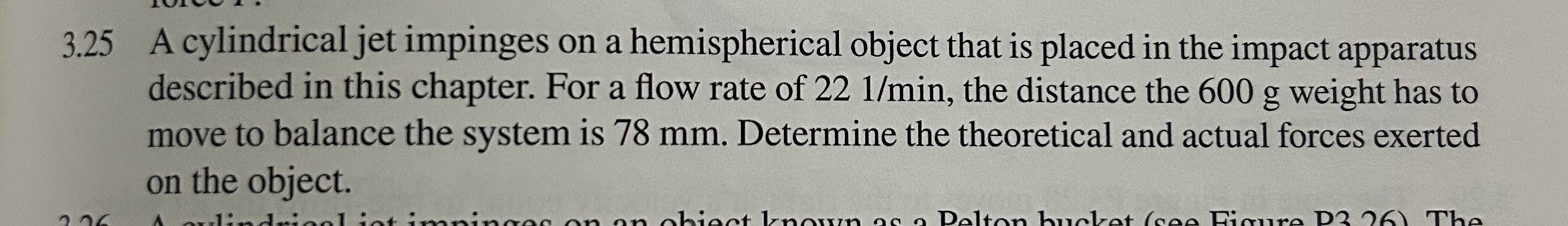 3 . 2 5 A cylindrical jet impinges on a