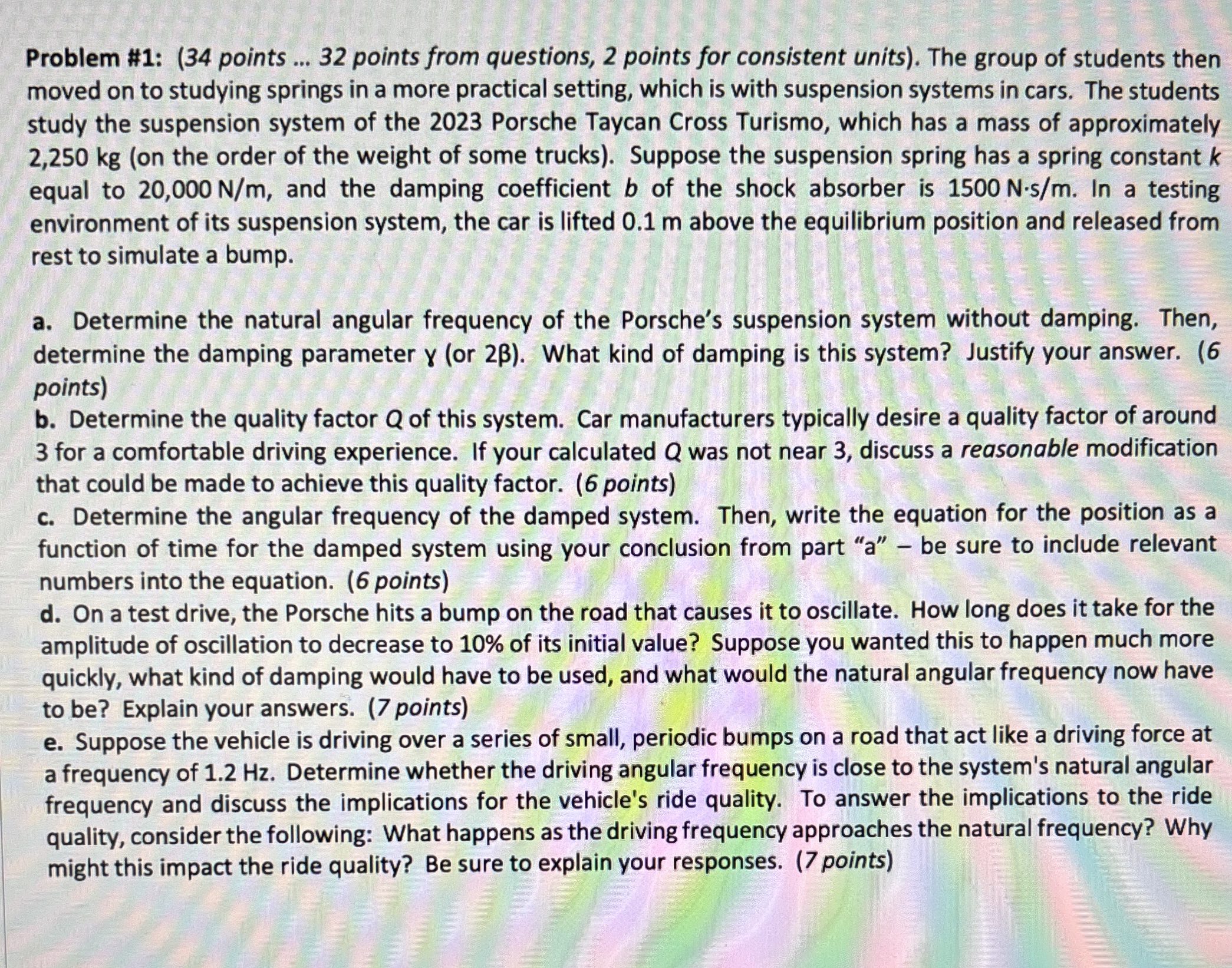 Problem # 1 : ( 3 4 points . . . 3 2 points from