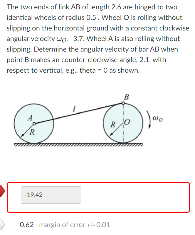The two ends of link A B of length 2 . 6 are