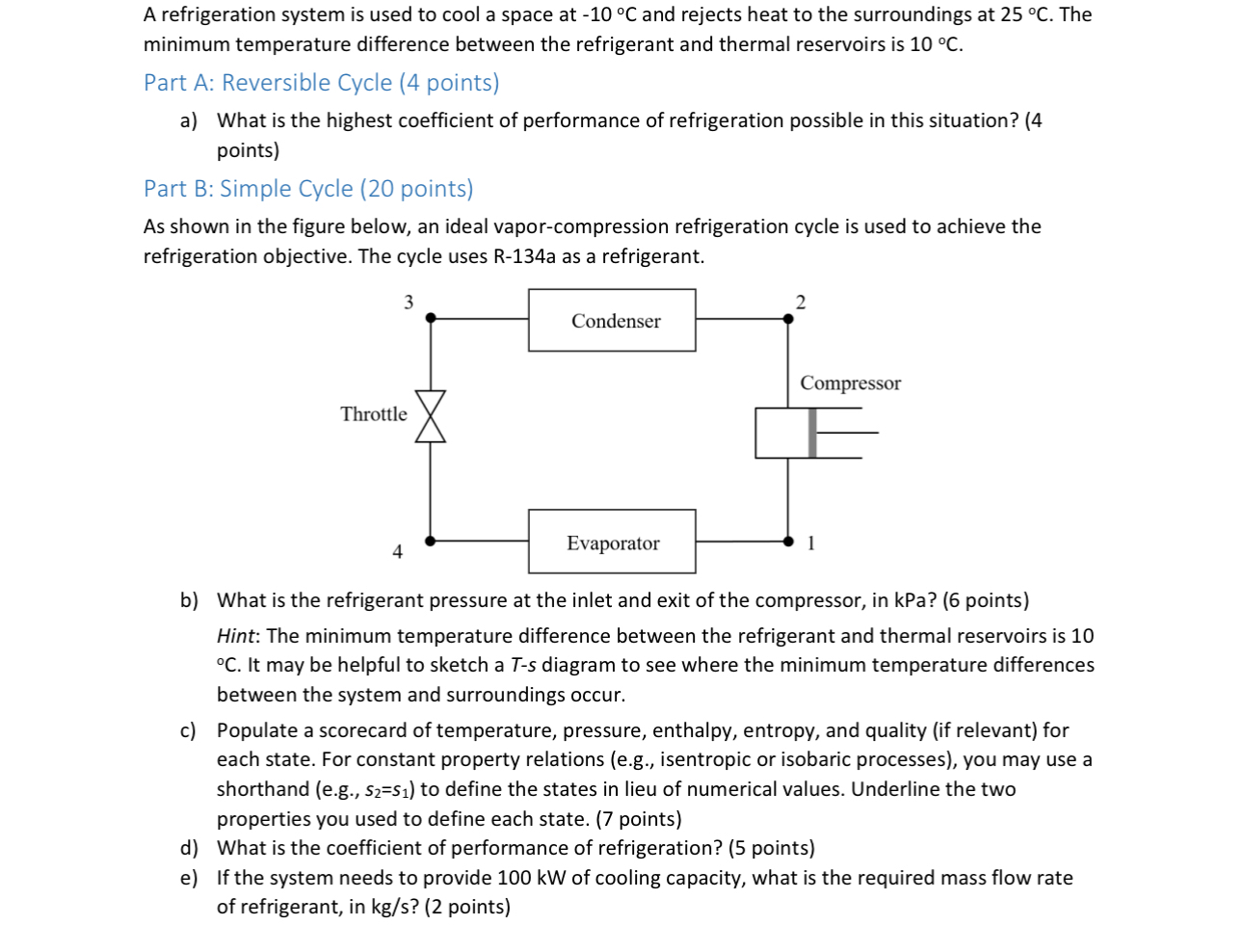 A refrigeration system is used to cool a space at