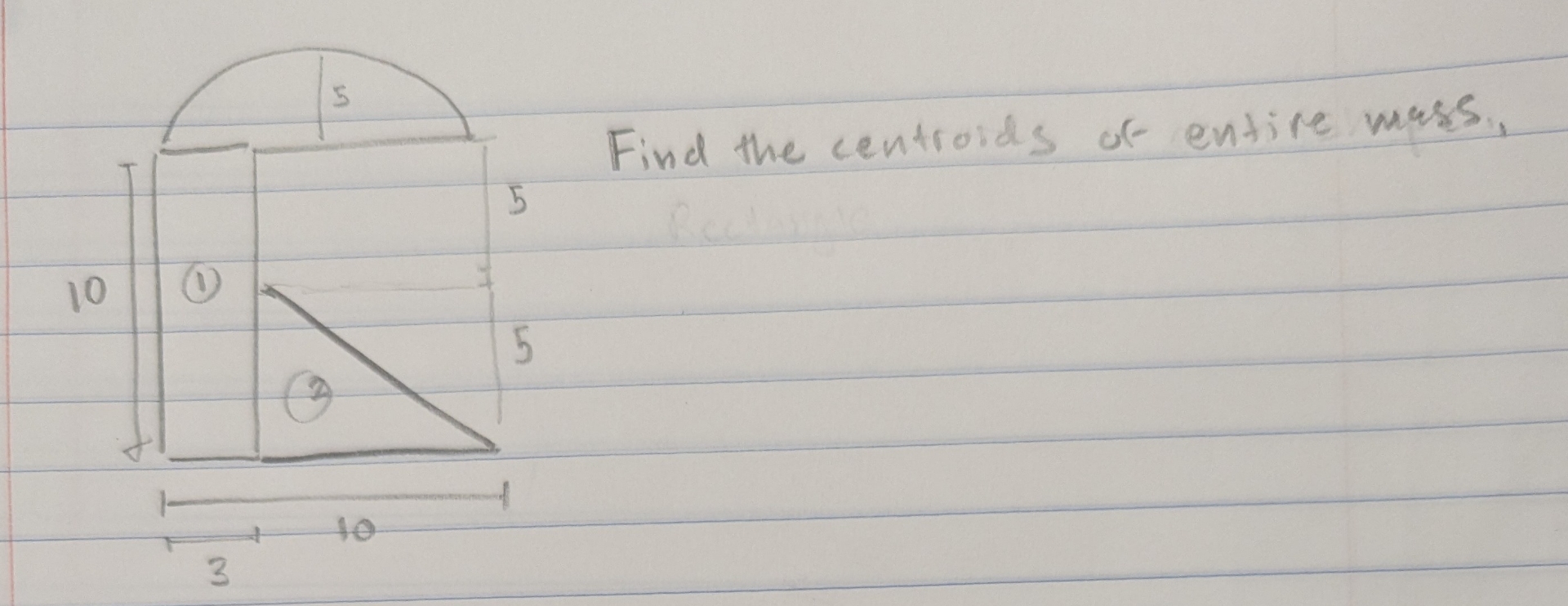 Find the centroids of entire mass.