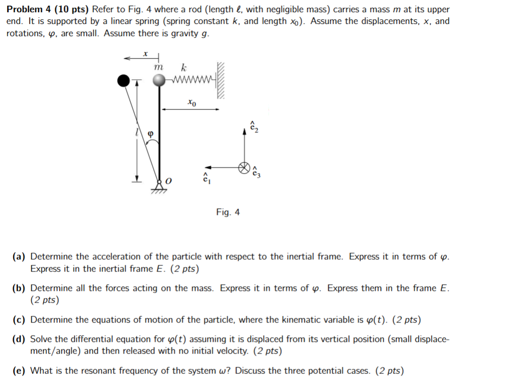 Problem 4 ( 1 0 pts ) Refer to Fig. 4 where a rod