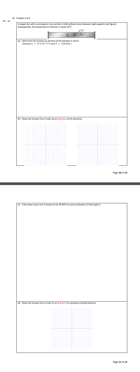 Problem 2 . 6 - 8 A copper bar with a rectangular