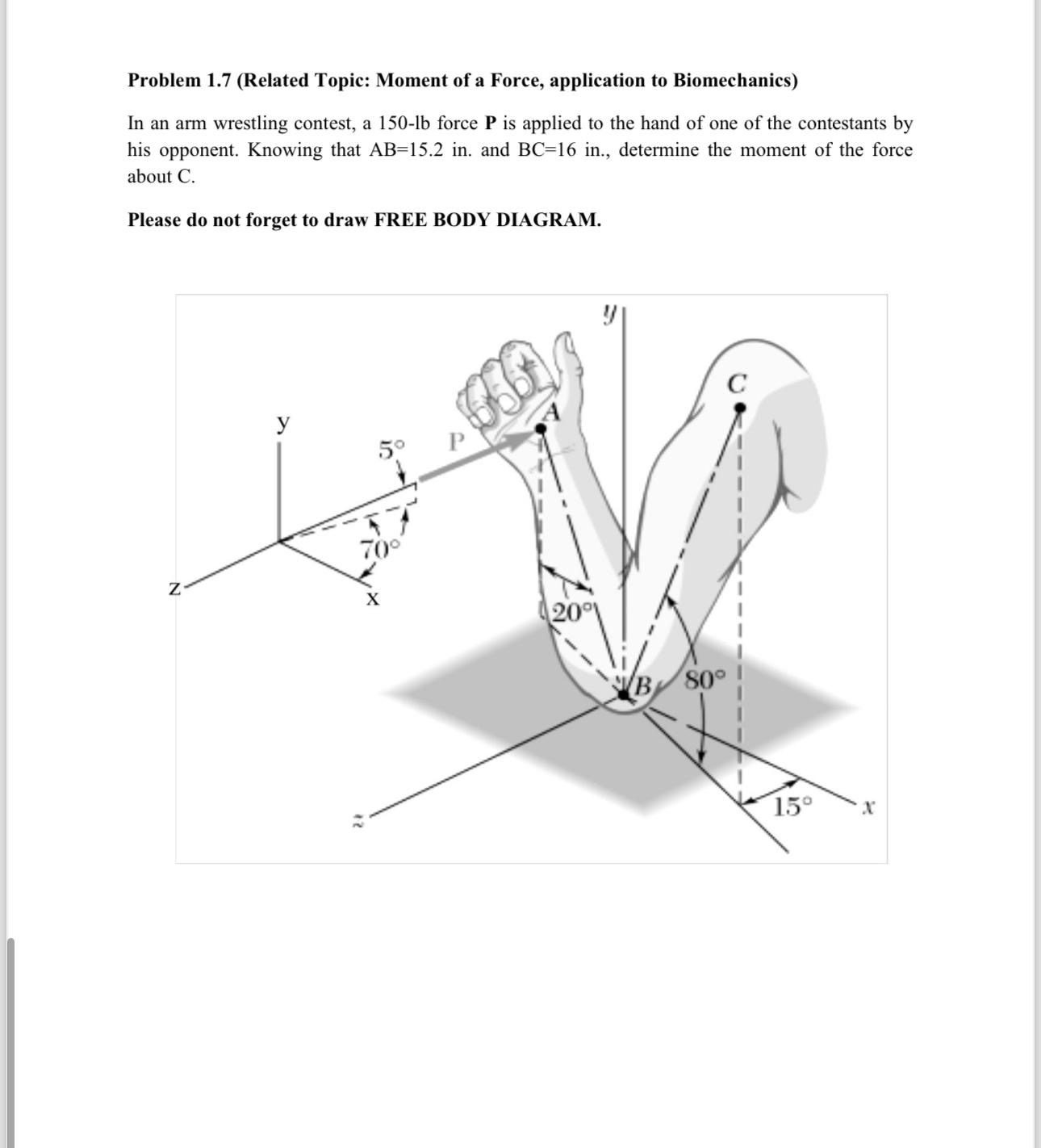 Problem 1 . 7 ( Related Topic: Moment of a Force,
