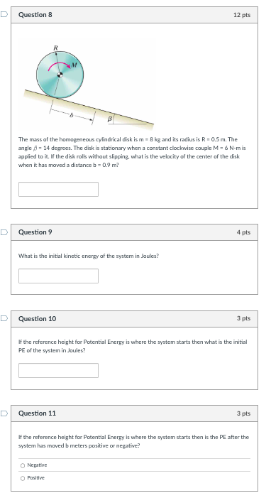 Question 8 The mass of the homogeneous